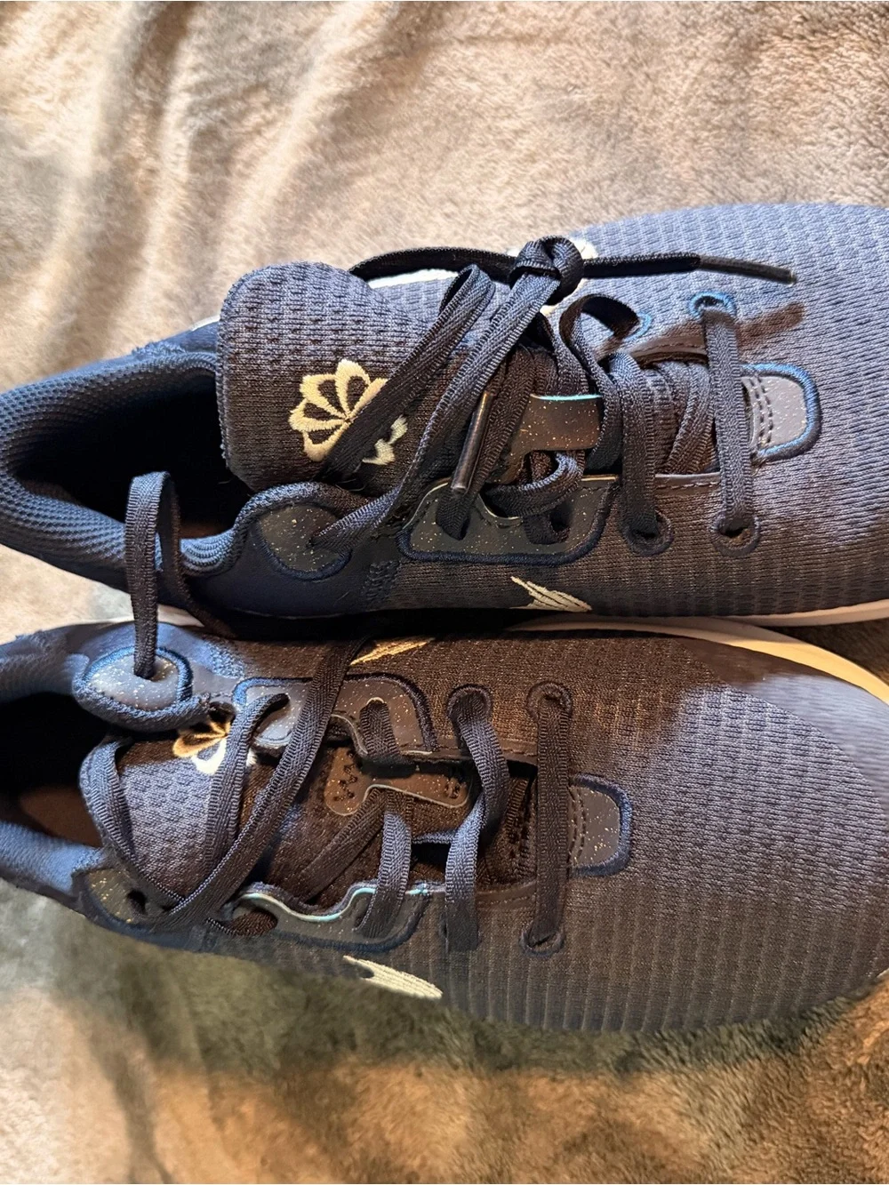 Nike Junior Navy Sneakers with White Swoosh